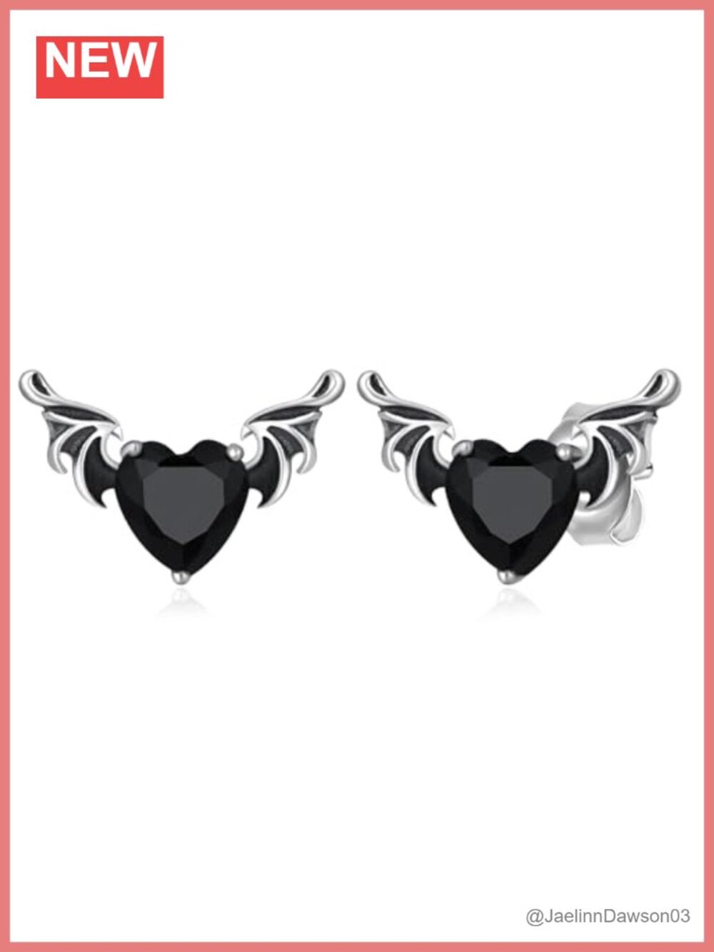 Gothic Bat Wing Stud Earrings 925 Sterling Silver Halloween Jewelry Gift